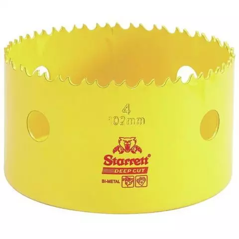 L S Starrett Fch0400 G Hole Saw 4 Inch 102 Millimeter Fast Cut Bi Metal 1 5 8 Inch Cutting Depth