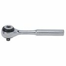 1/4 Inch Drive Ratchet, 72 Tooth, Round Head, 4-1/2 Inch Long - Full Polish Finish