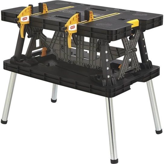 Keter Rband Table Keter Folding Work Table 1000 pound Capacity, with 2 Clamps