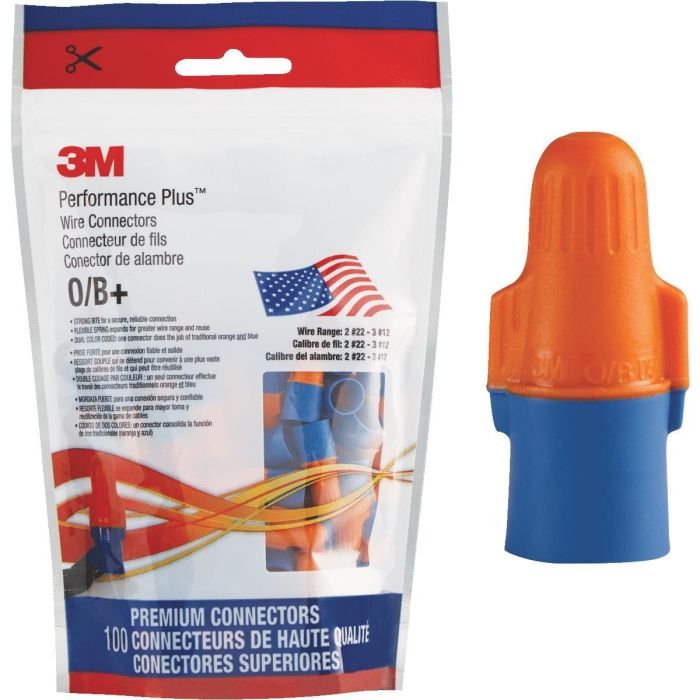 Orange/Blue (O/B) Wire Nut, Wire Connector With Flexible Skirt, 2214