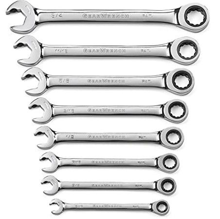 IRONCUBE 12-Piece Ratcheting Wrench Set, Metric 8-19mm, With Black Oxford Fabric Storage Bag For Motorcycle