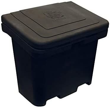 Buyers Products Heavy Duty Storage Bin 65 Gallon Capacity - Polyethylene -  Double Panel - Sloped Lid - 24 Inch x 36 Inch x 30 Inch