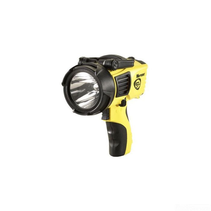 streamlight 44900 waypoint spotlight flashlight 44910 1,400-Lumen 400,000-Candela Spotlight, Yellow | 1,400 lumens; 400,000 candela peak beam; rechargeable capable; multi-mode lighting; IPX-rated water resistant up to 245m and 10 Waypoint LED Pistol Grip Spotlight,