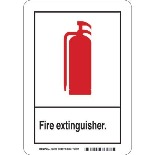 Brady 45145 Fire Extinguisher Sign - Self-sticking Polyester