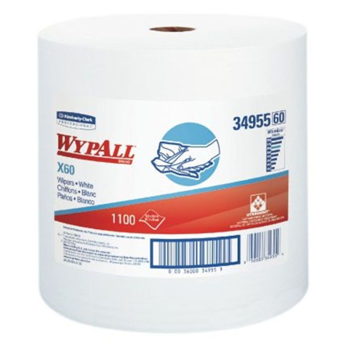 Kimberly-Clark 34955 Wypall X60 Wipers Jumbo Roll White 1100 12.5
