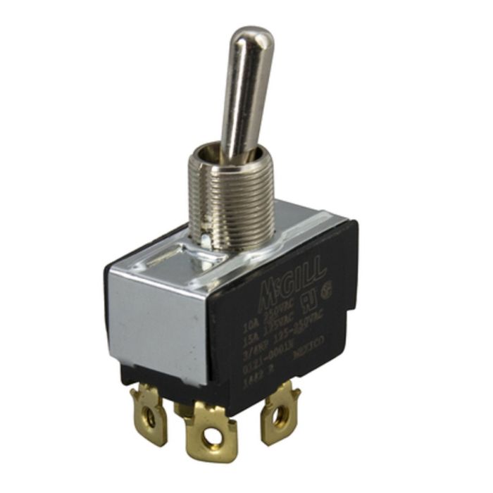 Toggle Switch, DPST, Maintained, On-Off, 15 Amp, 125 VAC, 2-Poles ...
