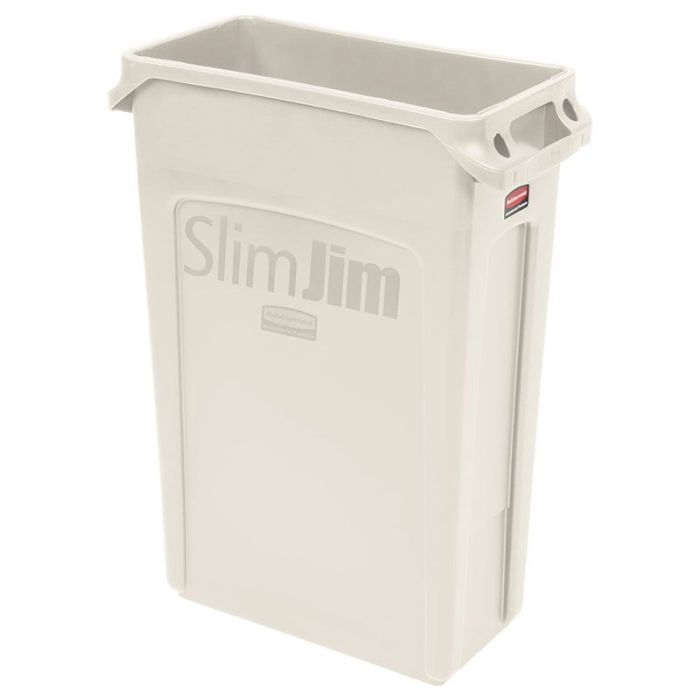 Rubbermaid FG354060BEIG Slim Jim 23-gal Rectangle Slim Trash Can