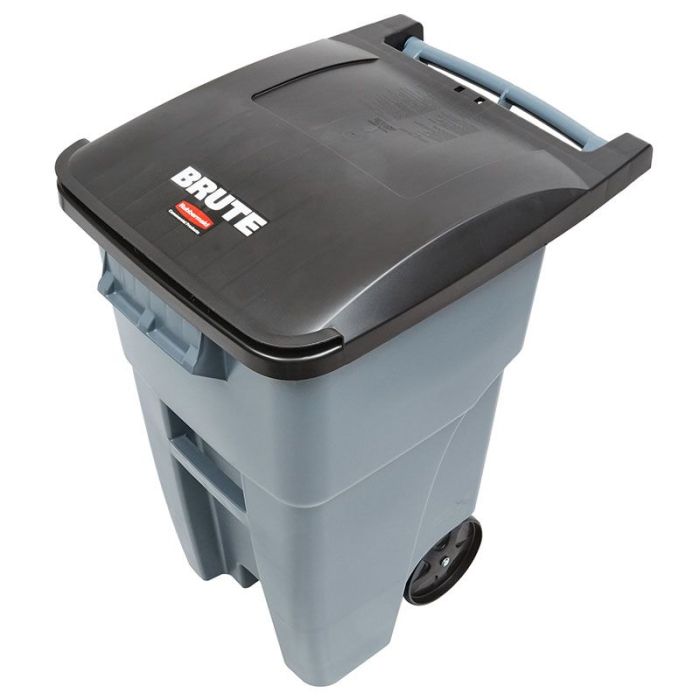 Rubbermaid Fg9w2700gray Brute 50 Gal Rollout Container With Lid for sale online 