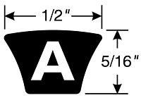 Top Width 1/2" Thickness 5/16" Length 55" inch V Belt A53 4L550 