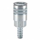 3/8 Inch Quick Connect X 1/2 Inch Hose Barb 300 PSI Steel Quick Coupler