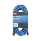 14AWG 3-Conductor NEMA 5-15P/NEMA 5-15R 125V 13A Blue Jacket 100' SJEOOW Extension Cord