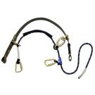 Wood Pole Adjustable Rope Fall Restricting Device. Carabiner/Hook Material: Zinc Plated Steel, 6 Feet Adjustable Polyester Kernmantle Rope with Nylon/Technora Core Lanyard
