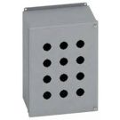 N12 Hinged PB Encl - 12 PB x 22.5mm - Steel/Gray