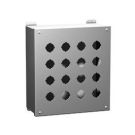 N12 Hinged PB Encl - 16 PB x 22.5mm - Steel/Gray