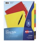 Heavy-Duty Plastic Dividers with Multicolor Tabs and White Labels , 8-Tab, 11 x 8.5, Assorted, 1 Set