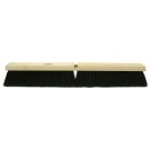 Threaded Tip Push Broom, 18 in OAL, 3 in Trim, Medium, Black Tampico Bristle