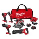 M18 FUEL 18V Lithium-Ion Brushless Cordless Combo Kit (5-Tool) with Two 5.0 Ah Batteries, 1 Charger 1 Tool Bag: Circular Saw, Hammer Driver Drill, Impact Driver, Reciprocating Saw, Worklight