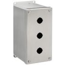 Pushbutton Encl - Extra Deep - 3 PB x 30.5mm - Steel/Gray