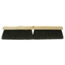 Threaded Tip Push Broom, 18 in OAL, 3 in Trim, Fine, Black Horsehair/Polypropylene Bristle