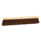 Threaded Tip Push Broom, 18 in OAL, 4 in Trim, Brown Palmyra Bristle