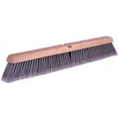 Threaded Tip Push Broom, 24 in OAL, 3 in Trim, Fine, Flagged Silver Polystyrene Bristle