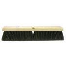 Threaded Tip Push Broom, 36 in OAL, 3 in Trim, Medium, Black Horsehair Border/Tampico Center Bristle