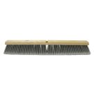 Threaded Tip Push Broom, 36 in OAL, 3 in Trim, Fine, Flagged Silver Polystyrene Bristle