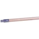 Threaded Tip Mop Handle, 15/16 in Dia x 60 in L, Metal Tip, Hardwood Handle, Natural