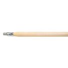 Threaded Tip Floor Brush Handle, 1-1/8 in Dia x 60 in L, Metal Tip, Hardwood Handle, Natural