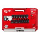 SHOCKWAVE Impact Socket Set 19 Piece 1/2 Drive SAE Deep