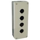 N12 Hinged PB Encl - 4 PB x 22.5mm - Steel/Gray