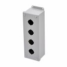 Pushbutton Encl - 4 PB x 22.5mm - Steel/Gray