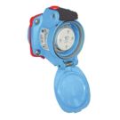 DSN20 Decontactor Blue Poly Female Receptacle, 20 Amp, 1 Pole + Neutral + Ground 125 Volt, 1 Phase 1/2 hp Rated, Type 4X, IP66,IP67 & IP69K, Wire range: Min 14 AWG Max 12 AWG
