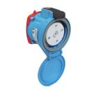 DSN30 Decontactor Blue Poly Female Receptacle 30 Amp, 3 Pole + Ground 250 Volt, 3 Phase 5 hp Rated, Type 4X, IP66,IP67 & IP69K, Wire Range: Min.14AWG max. 8 AWG