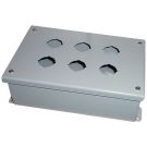 N12 Hinged PB Encl - 6 PB x 22.5mm - Steel/Gray