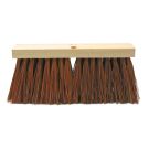 Tapered Tip Push Broom, 16 in OAL, 6-1/4 in Trim, Reddish Brown Dyed Palmyra Bristle