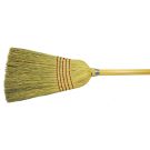 Upright Broom, 57 in OAL, 17 in Trim, Wire Banded, Corn/Fiber Bristle, Wood Handle