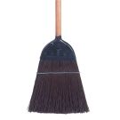 Upright Cap Broom, 55 in OAL, 10 in Trim, 12 in Wire Banded, Poly Bristle, Wood Handle