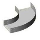 6" x 0.04" Aluminum Solid Flanged Horizontal Bend Cable Tray Cover