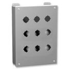 Pushbutton Encl - 9 PB x 22.5mm - Steel/Gray