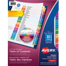 Customizable Index Dividers, 1-31 Tabs, Multicolor, 1 Set