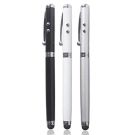 Duraforcity 4-In-1 Stylus Pen Universal Touch Screen Stylus, Ballpoint Pen, Pointer & LED Flashlight. 3 Piece Set. Black/Silver/White