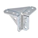 Eight Hole Double Corner Gusset Zinc Plated 9/16 Inch Diameter Hole Size