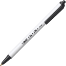BIC Clic Stic Ballpoint Pen, Retractable, Medium 1 millimeter, Black Ink, White Barrel, Pack of 12