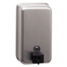 Classic Series Surface-Mounted Liquid / Lotion Soap Dispenser , 40 Ounce Capacity 4.75" x 3.5" x 8.13" Stainless Steel