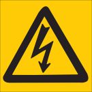 Electrical Hazard Picto Sign - Self-sticking Polyester - Black on Yellow - 3 x 3