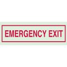 BradyGlo Emergency Exit Sign - Photoluminescent Polyester - Red on Glow - 3.5 x 10