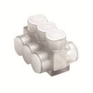 2-Sided Entry Multi-Tap Connector, 4 AWG to 600 kcmil Conductor, Copper/Stranded Aluminum Conductor, Aluminum, 4 Port