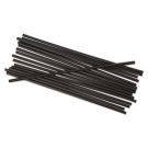 Unwrapped Single-tube Stir-straws, 5 1/4", Black, 1000/pack