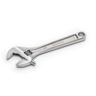Adjustable Wrench, 15/16", Polished Chrome, 6" OAL, Heat Treated Alloy Steel Body, Heat Treated Alloy Steel
